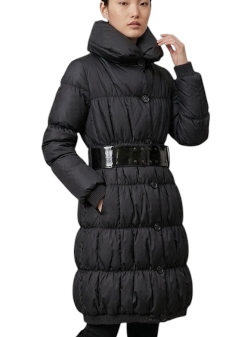 Women's Black Down Coat — Size EU38